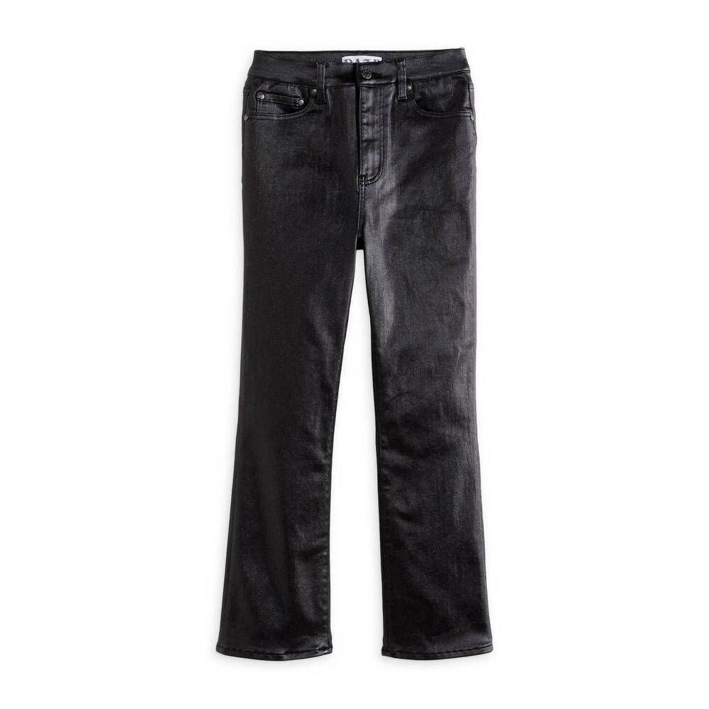 NEW DAZE women's shy girl high rise crop flare pant in coated star sign